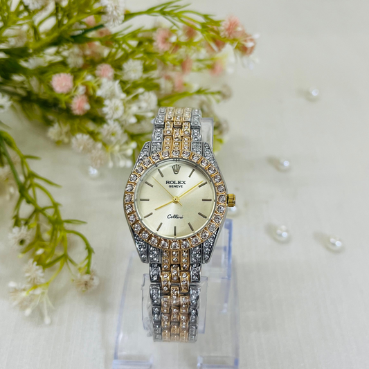 Rolex- Cellini Women's Full Diamond Watch Girl