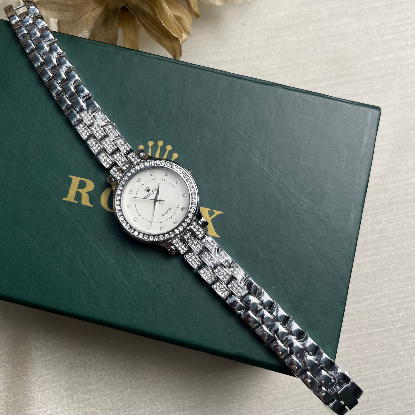 Rolex Women Chain Wrist Watch