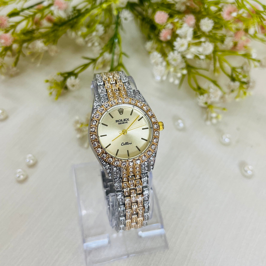 Rolex- Cellini Women's Full Diamond Watch Girl