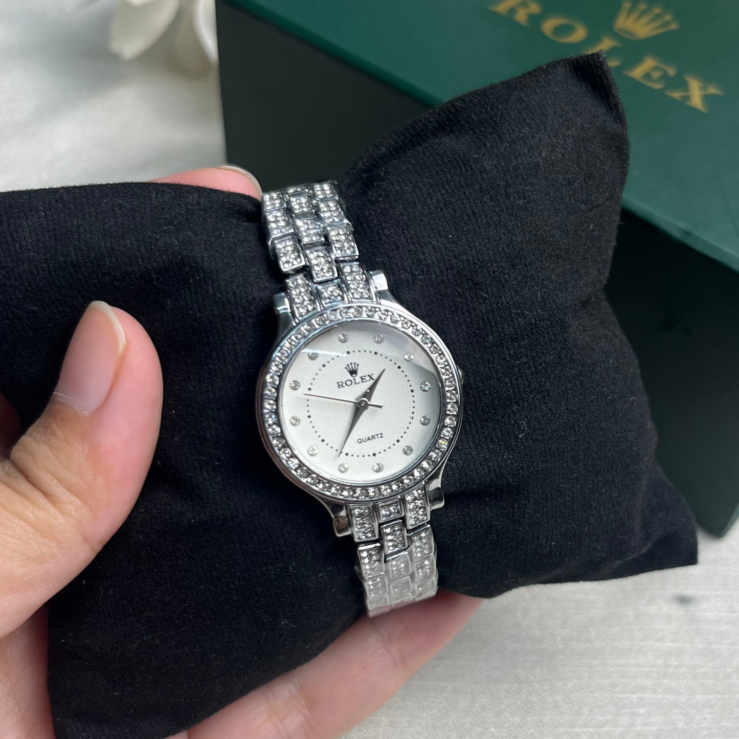 Rolex Women Chain Wrist Watch