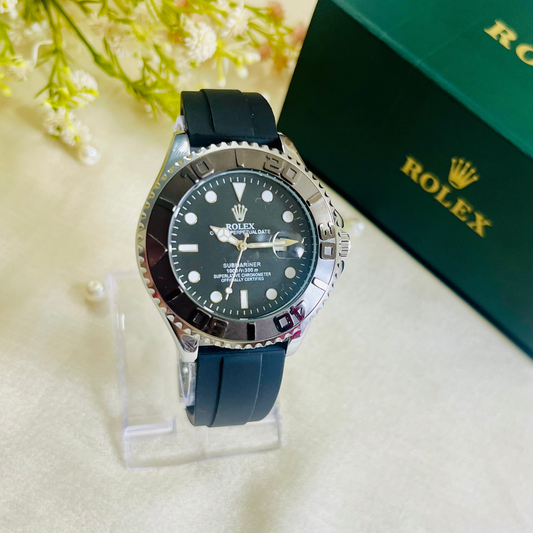 Rolex submariner strap Watch with silver rotating