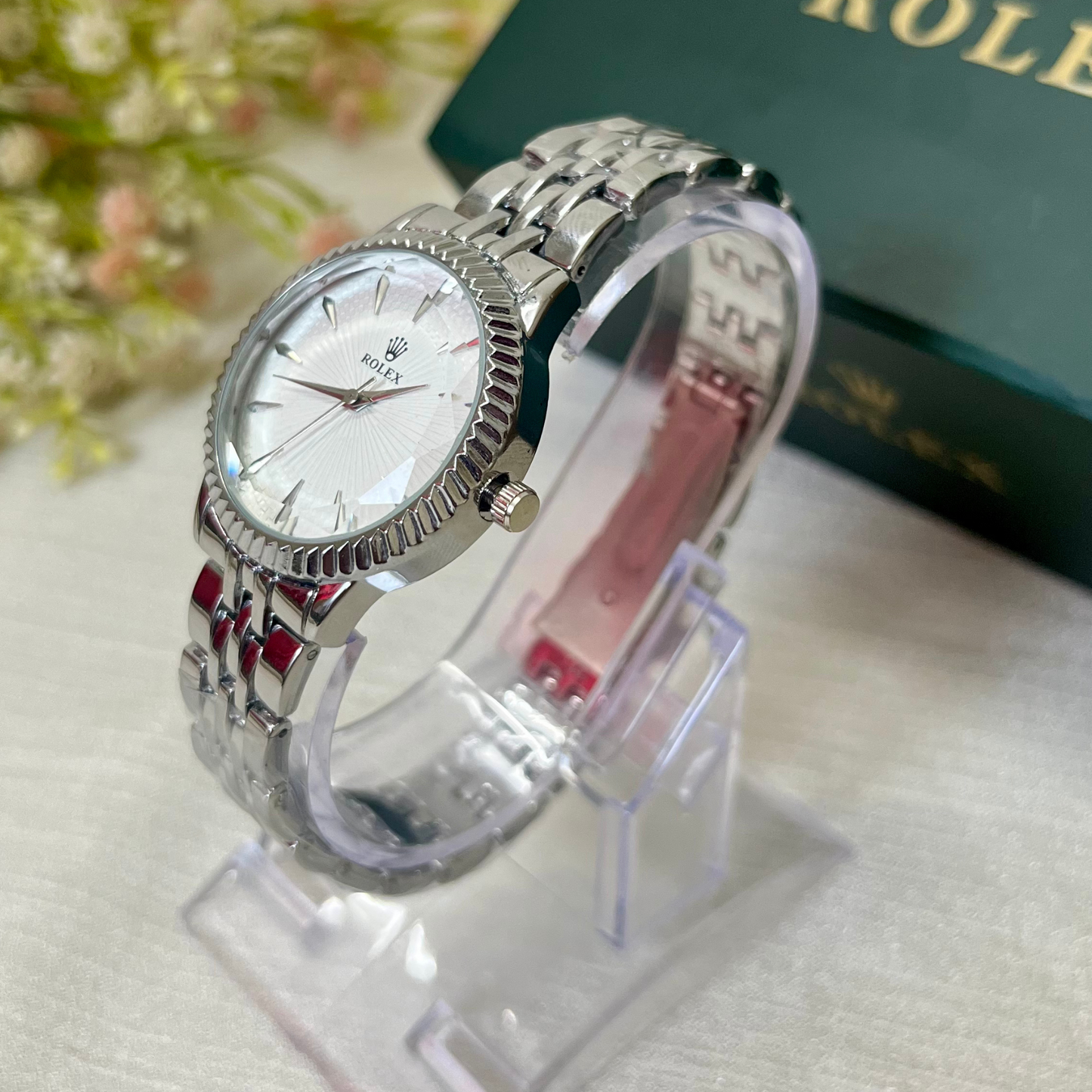 Rolex Silver ladies watch