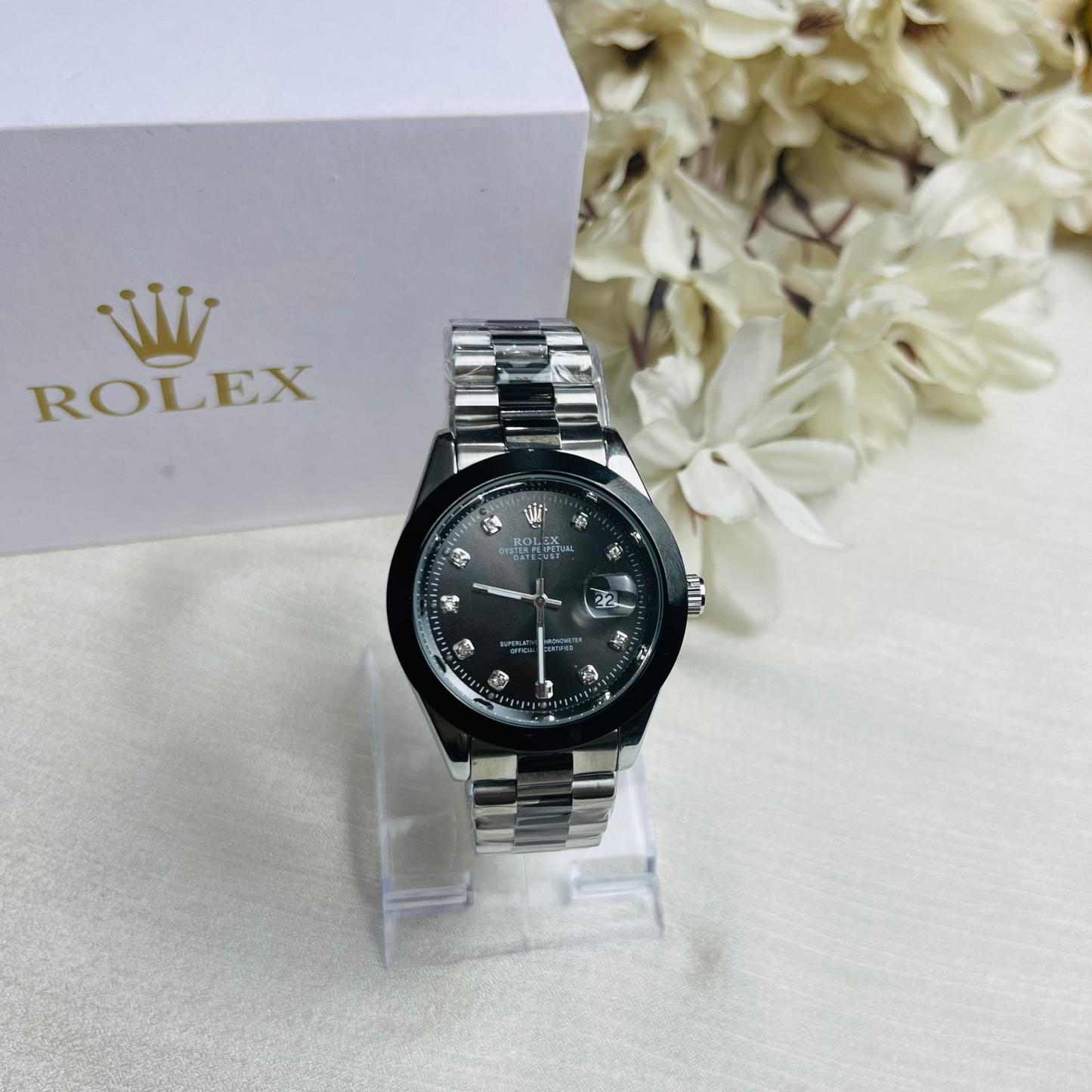 Rolex Two Tone Stone Model Dial (Black)