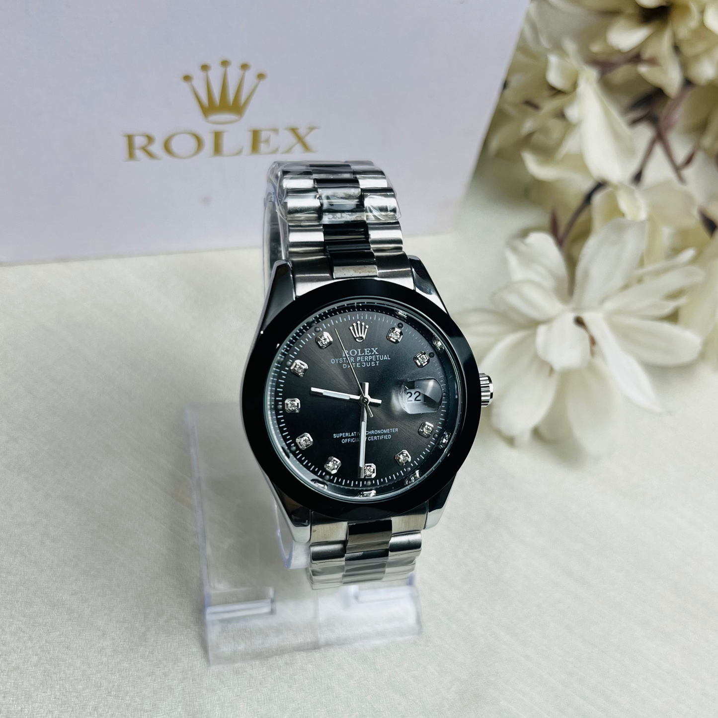 Rolex Two Tone Stone Model Dial (Black)